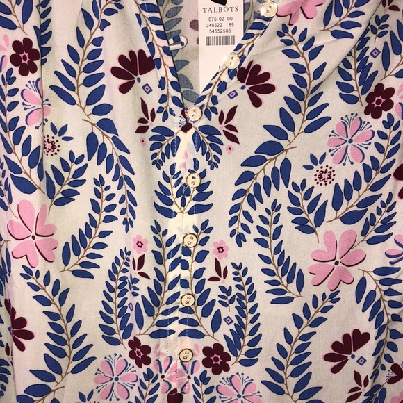 NWT Talbots floral top Size L - Picture 5 of 6